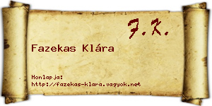Fazekas Klára névjegykártya