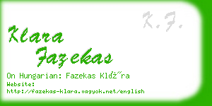 klara fazekas business card